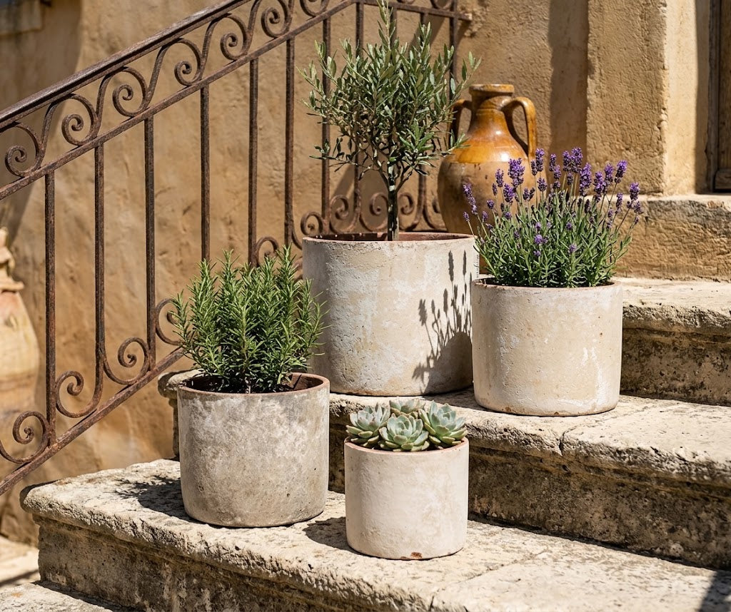 Donica ceramiczna Garden Old Antic White – komplet 4 szt. | mrozoodporna