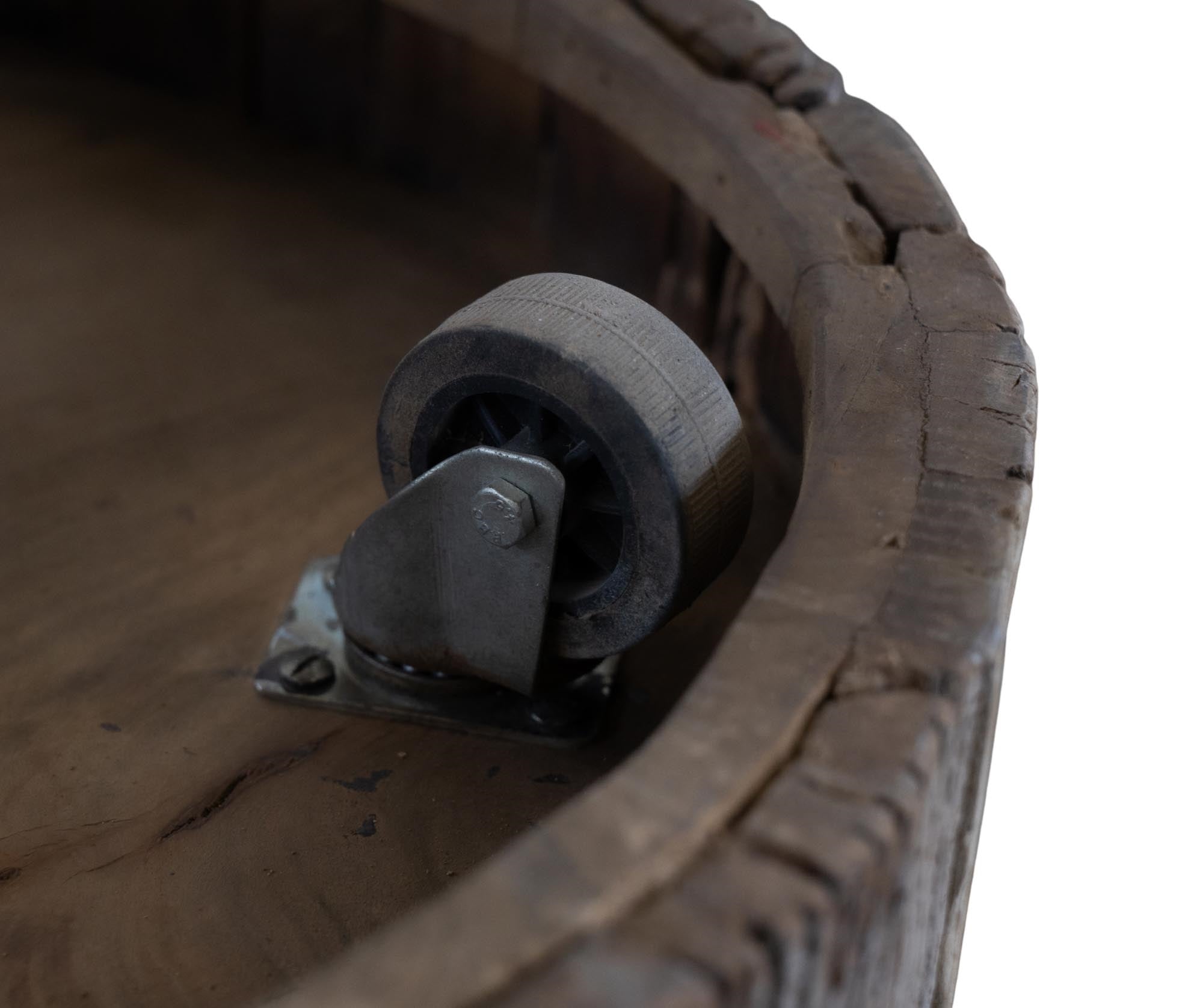 Wood old Stolik okrągły na kółkach