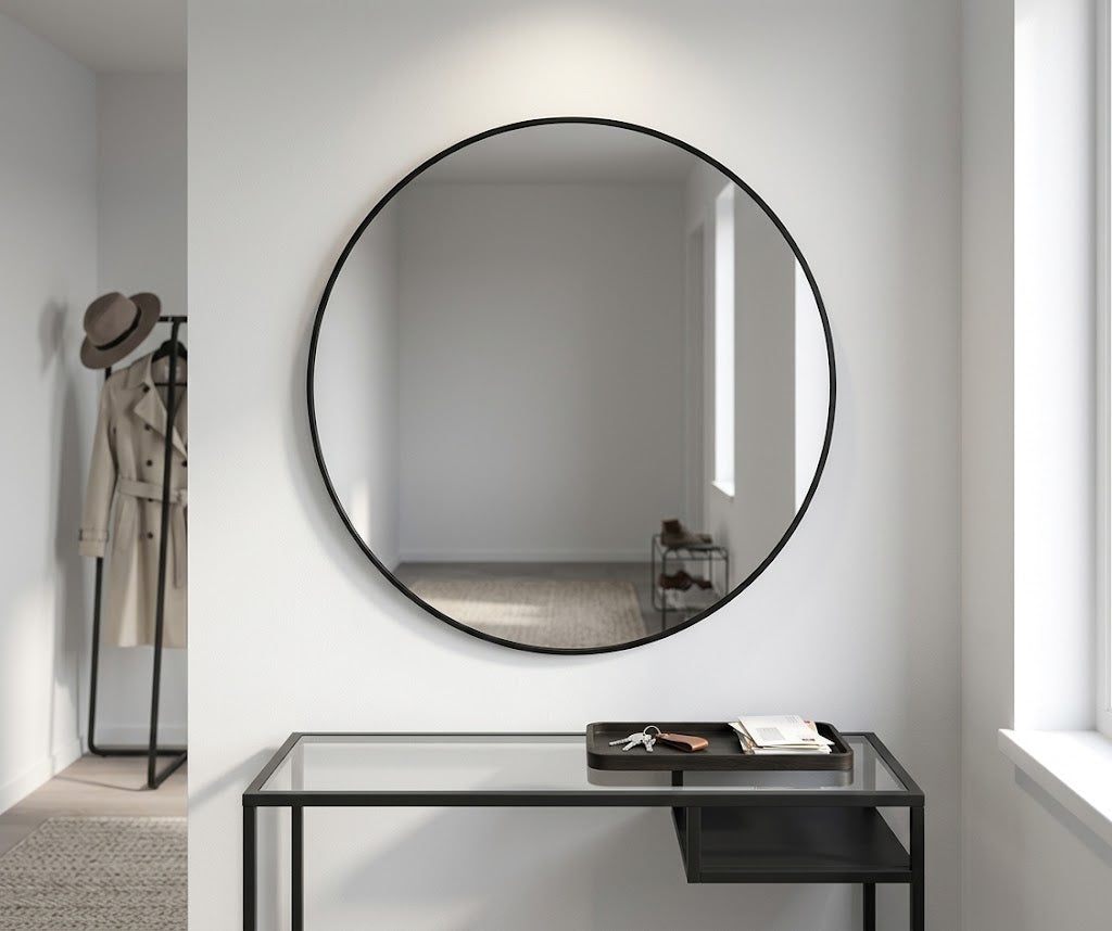 Lustro metalowe Modern 80 × 80 cm – duża dekoracja ścienna