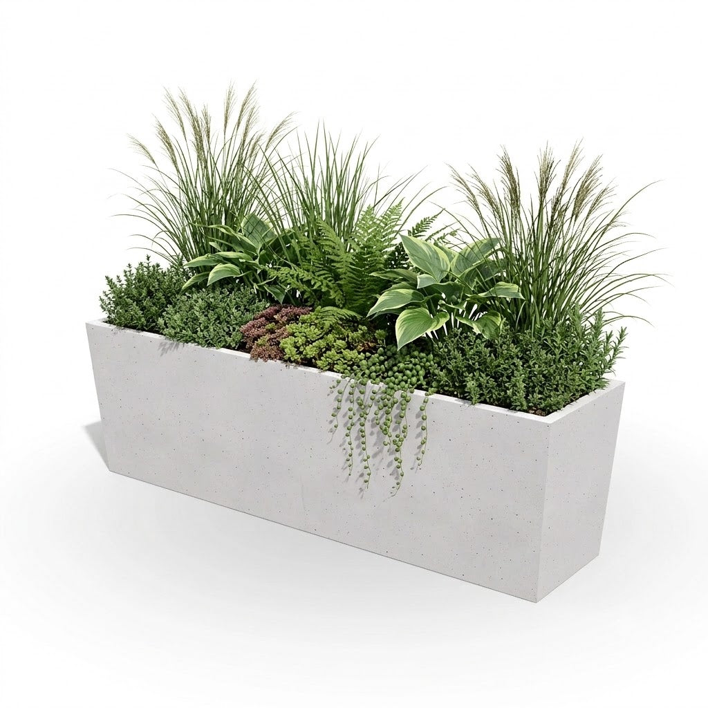 Donica betonowa Linea 130 | 130×32×40 cm | Beton architektoniczny premium