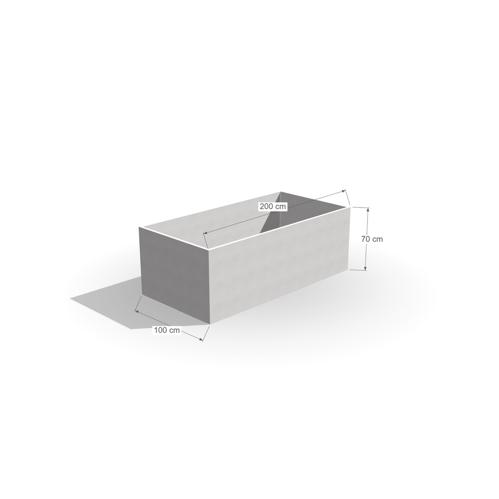 Donica betonowa Largo 200 | 200×100×70 cm | Beton architektoniczny premium