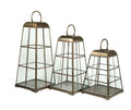 Gold line Lampion szklany klatka A