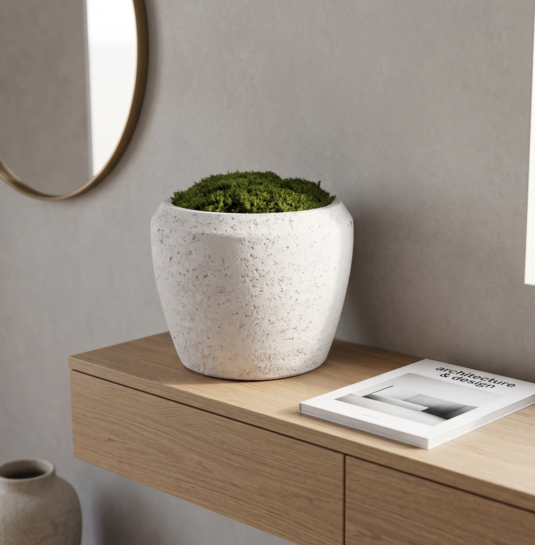 Donica betonowa Modern White 26 cm — osłonka GRC biała