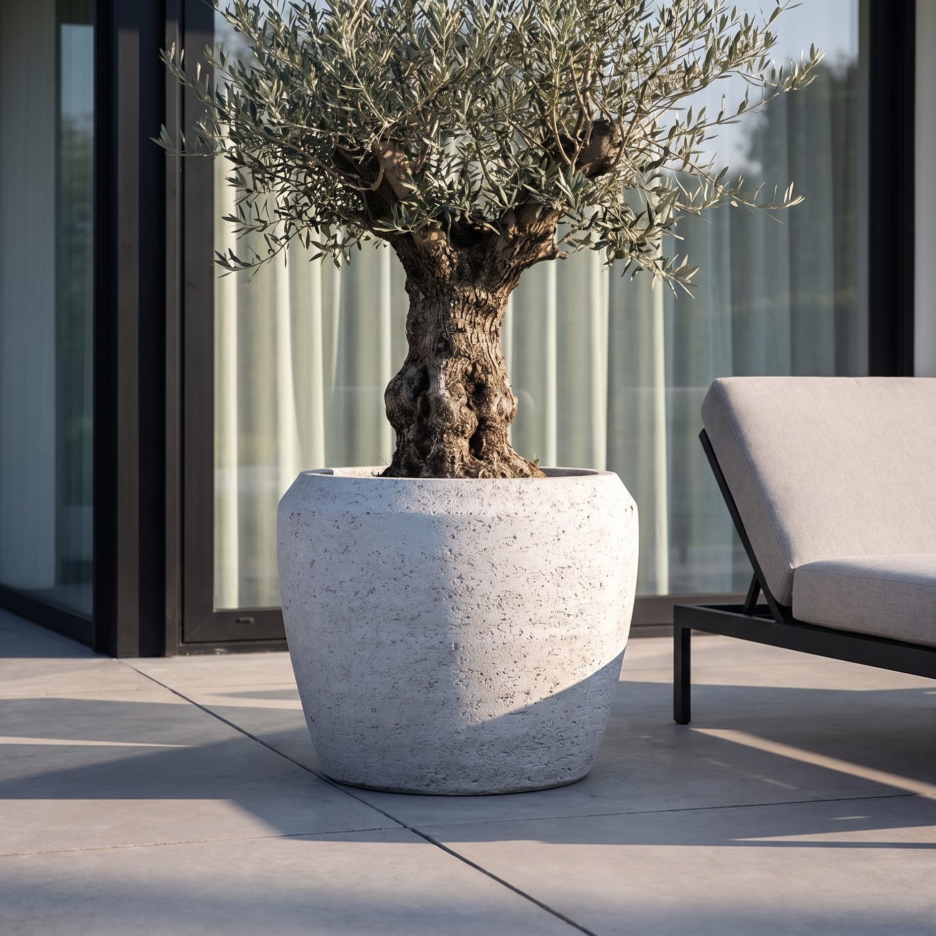 Donica betonowa Modern White 46 cm — osłonka GRC biała