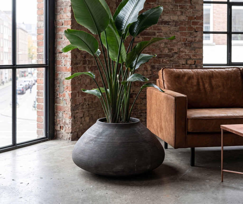 Donica Modern Brown Płaska – cement GRC, 71 cm