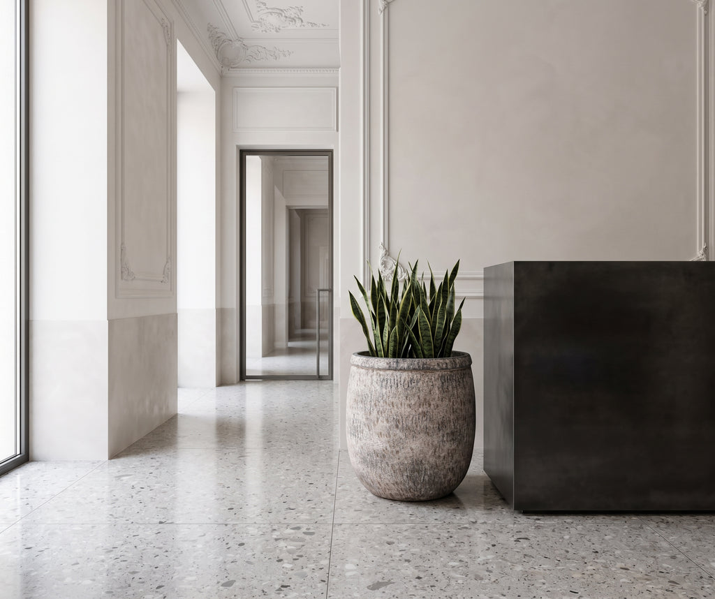 Donica Modern Smoke 49 cm – cement GRC