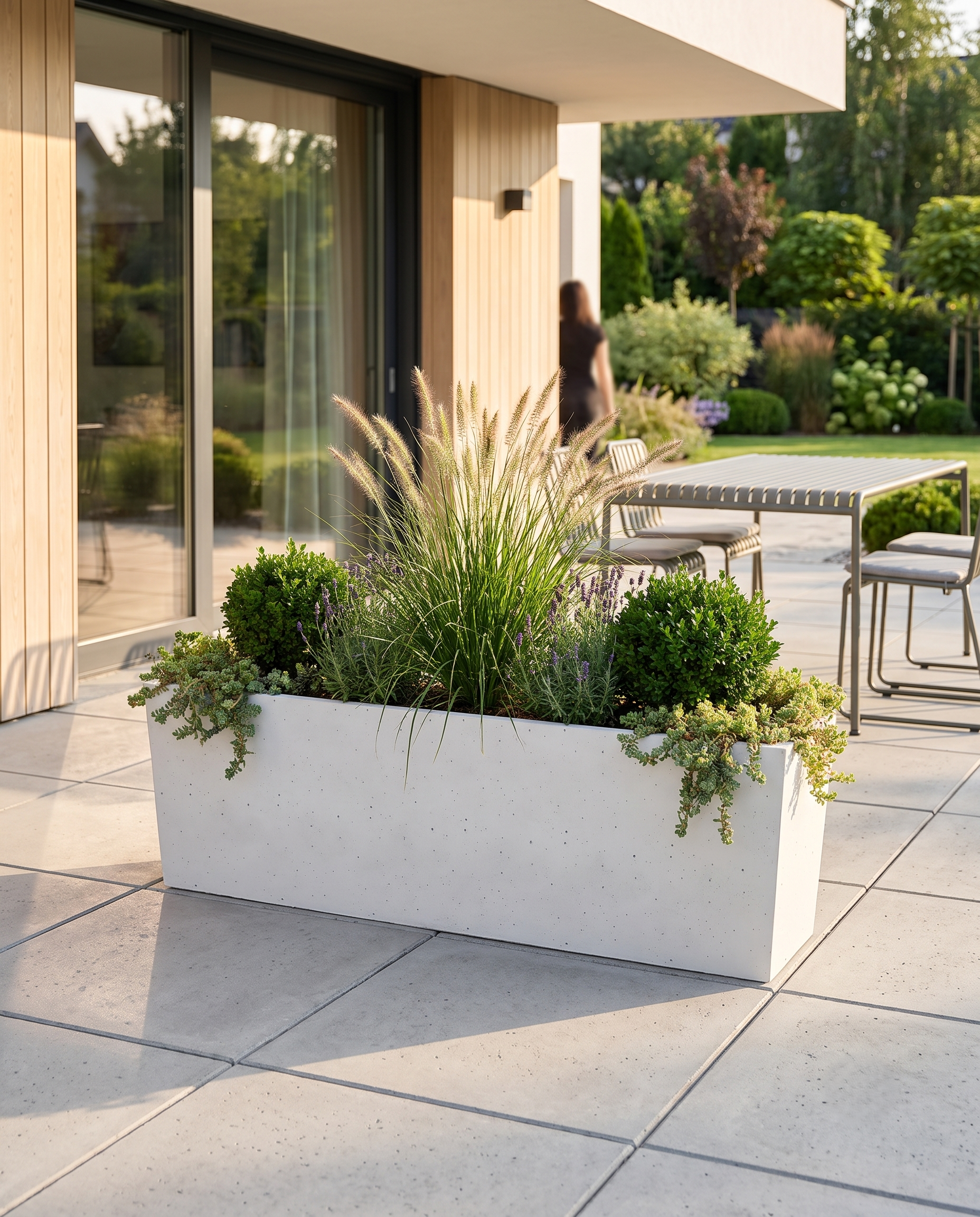 Donica betonowa Linea 130 | 130×32×40 cm | Beton architektoniczny premium