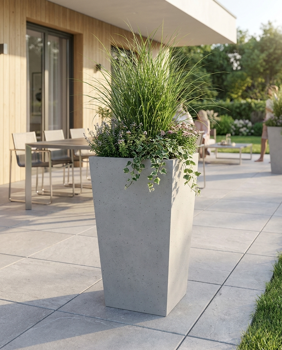Donica betonowa Torre 85 | 40×40×85 cm | Beton architektoniczny premium