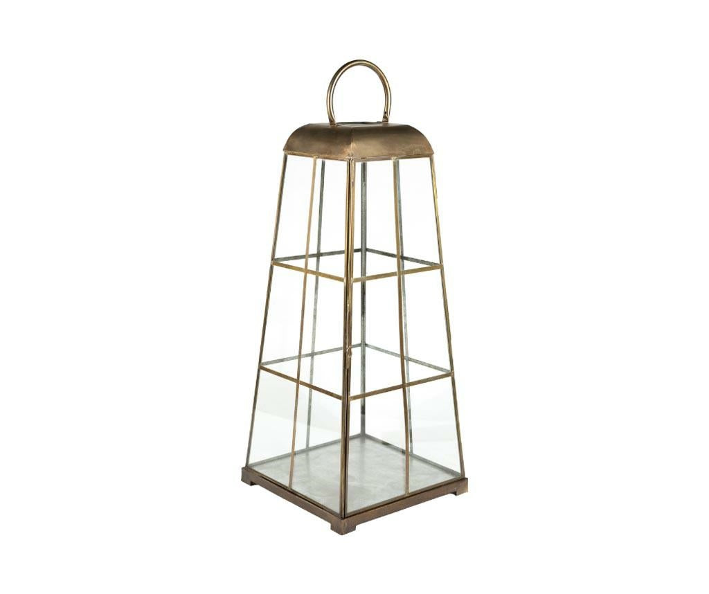 Gold line Lampion szklany klatka A