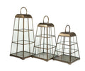 Gold line Lampion szklany klatka B