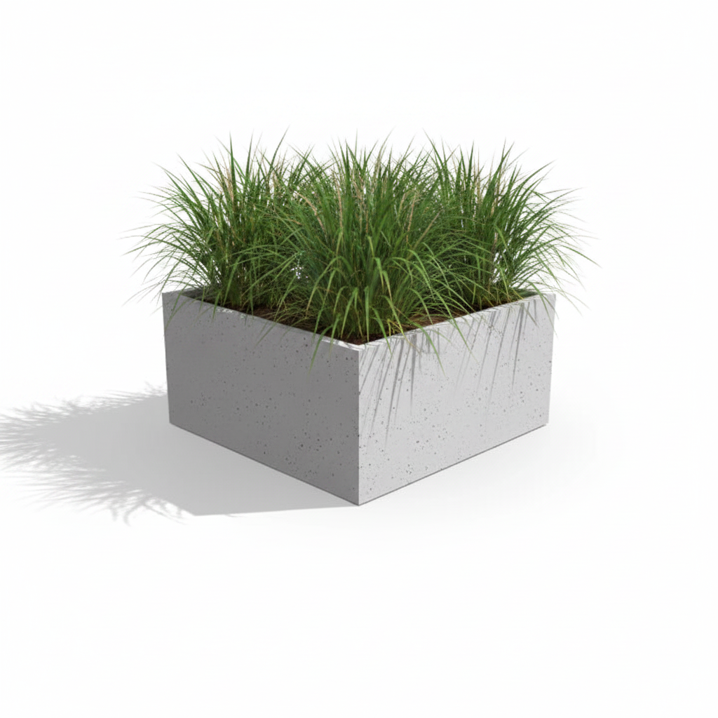 Donica Cubo 100 Low — Miscanthus sinensis