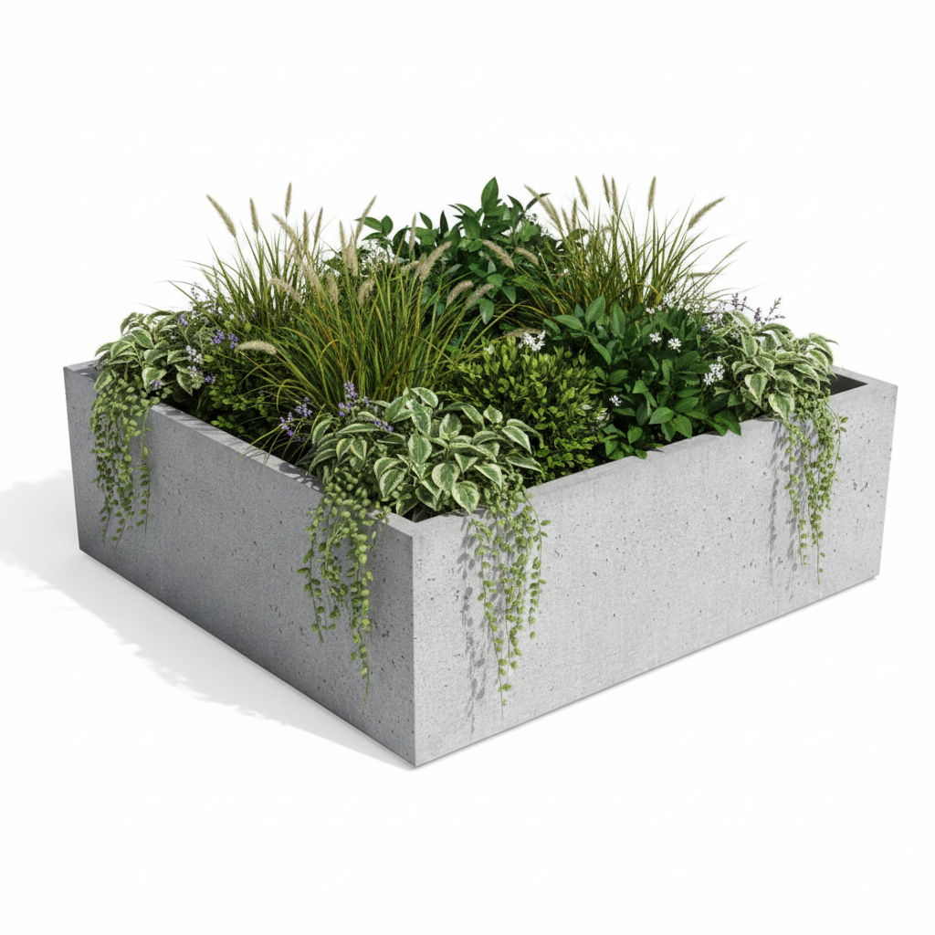 Donica betonowa Cubo 150 | 150×150×50 cm | Beton architektoniczny premium