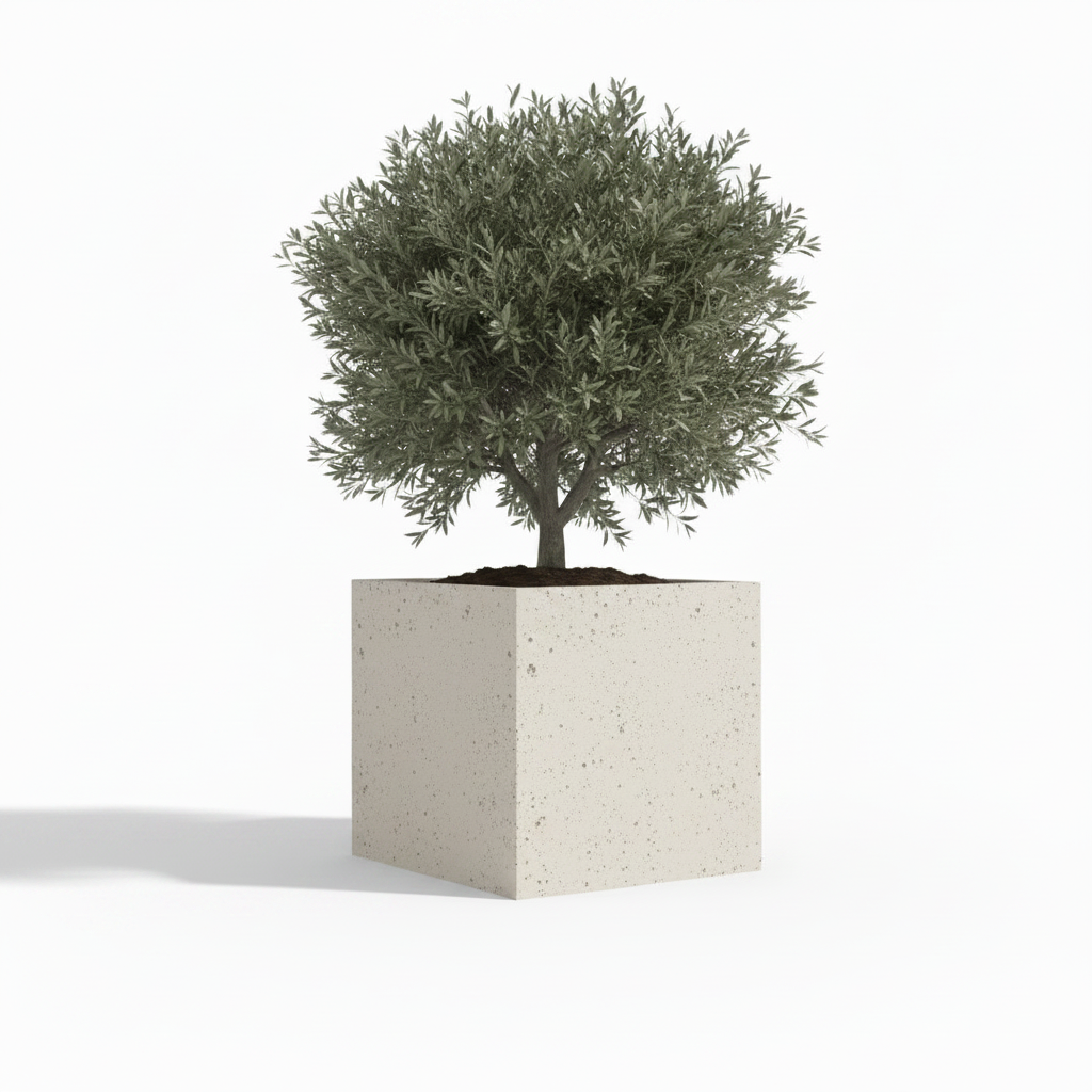 Donica Cubo z fakturą betonu architektonicznego
