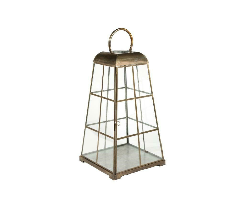 Gold line Lampion szklany klatka B