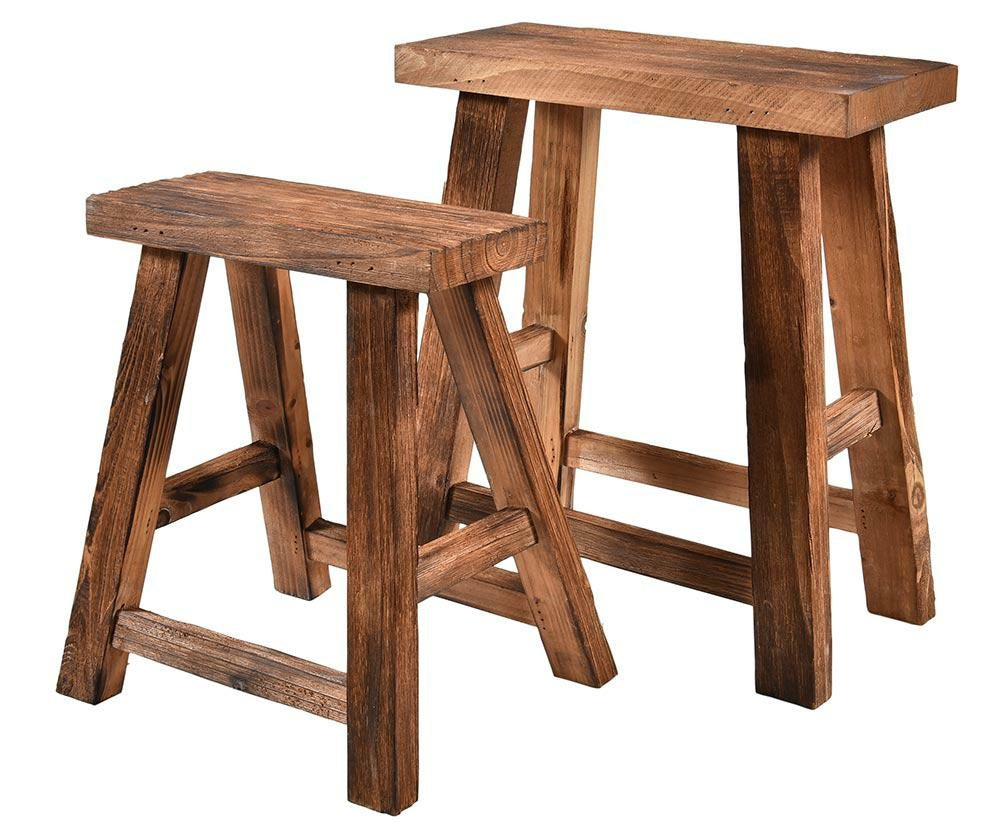 Wood old Stołek/Kwietnik 1