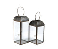 Gold line Lampion szklany latarnia B
