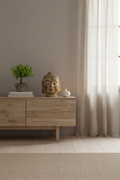 Budda Garden Old 30 cm – lifestyle na półce w salonie zen