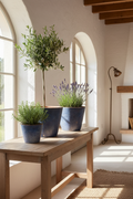Komplet 3 donic Garden Old Antique Blue – lifestyle na tarasie śródziemnomorskim