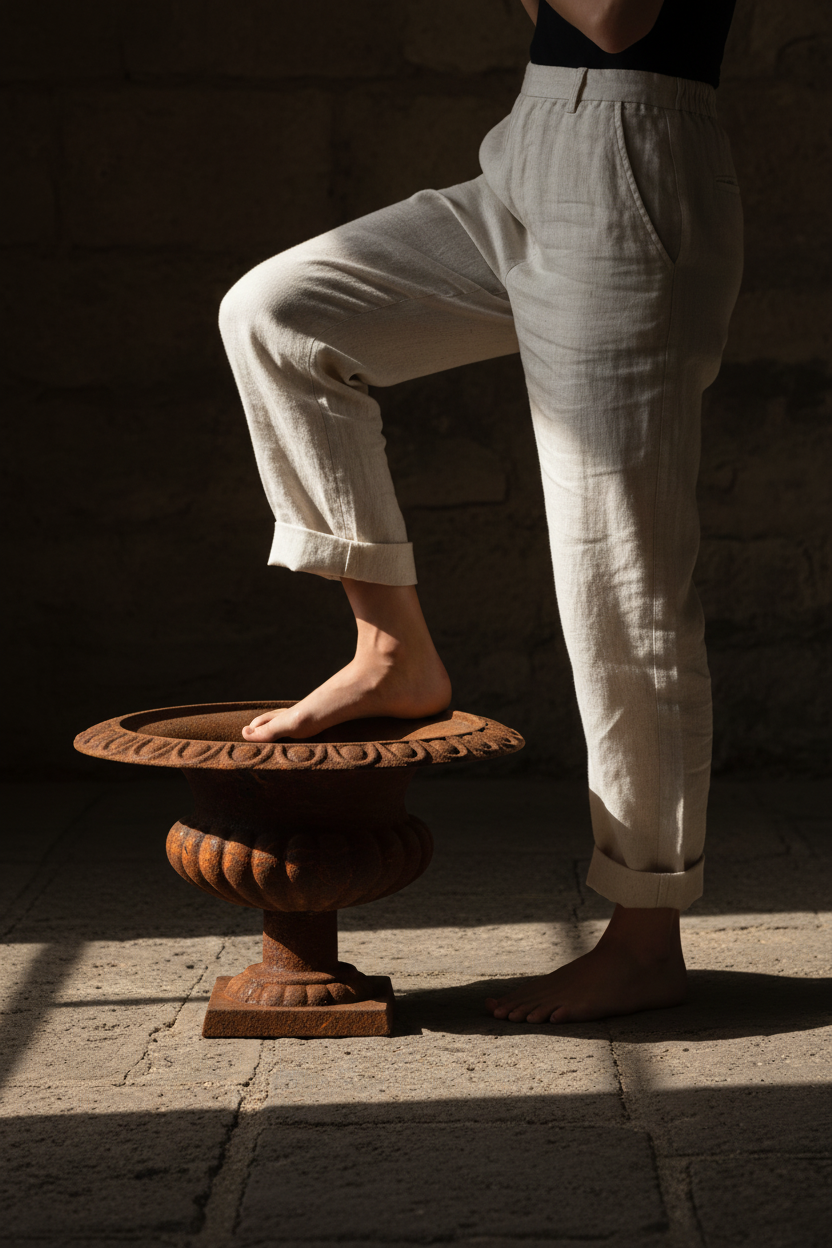 Puchar ogrodowy Rustic Antic 43 cm – scale shot przy nodze