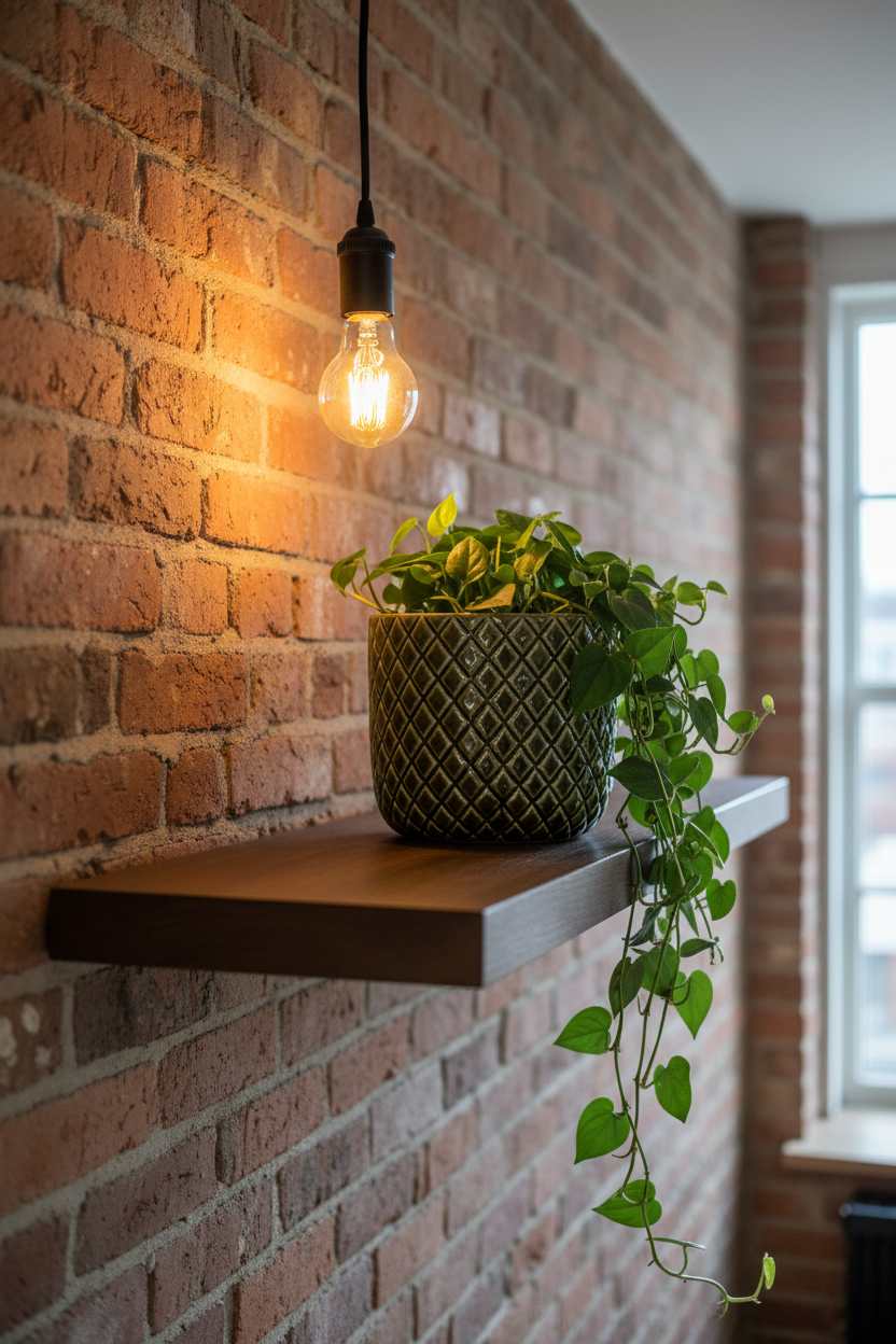 Osłonka ceramiczna Verona Romby 20 cm w loftowym salonie – lifestyle