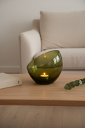 Świecznik szklany Oliwka – lifestyle salon skandynawski
