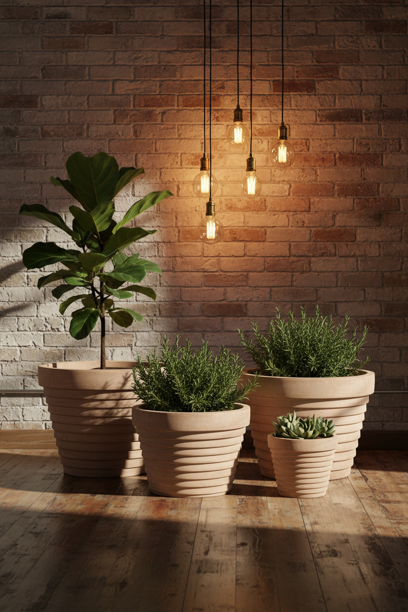 Komplet 4 donic Garden Old Antique Chocolate wzór 6 – lifestyle w lofcie
