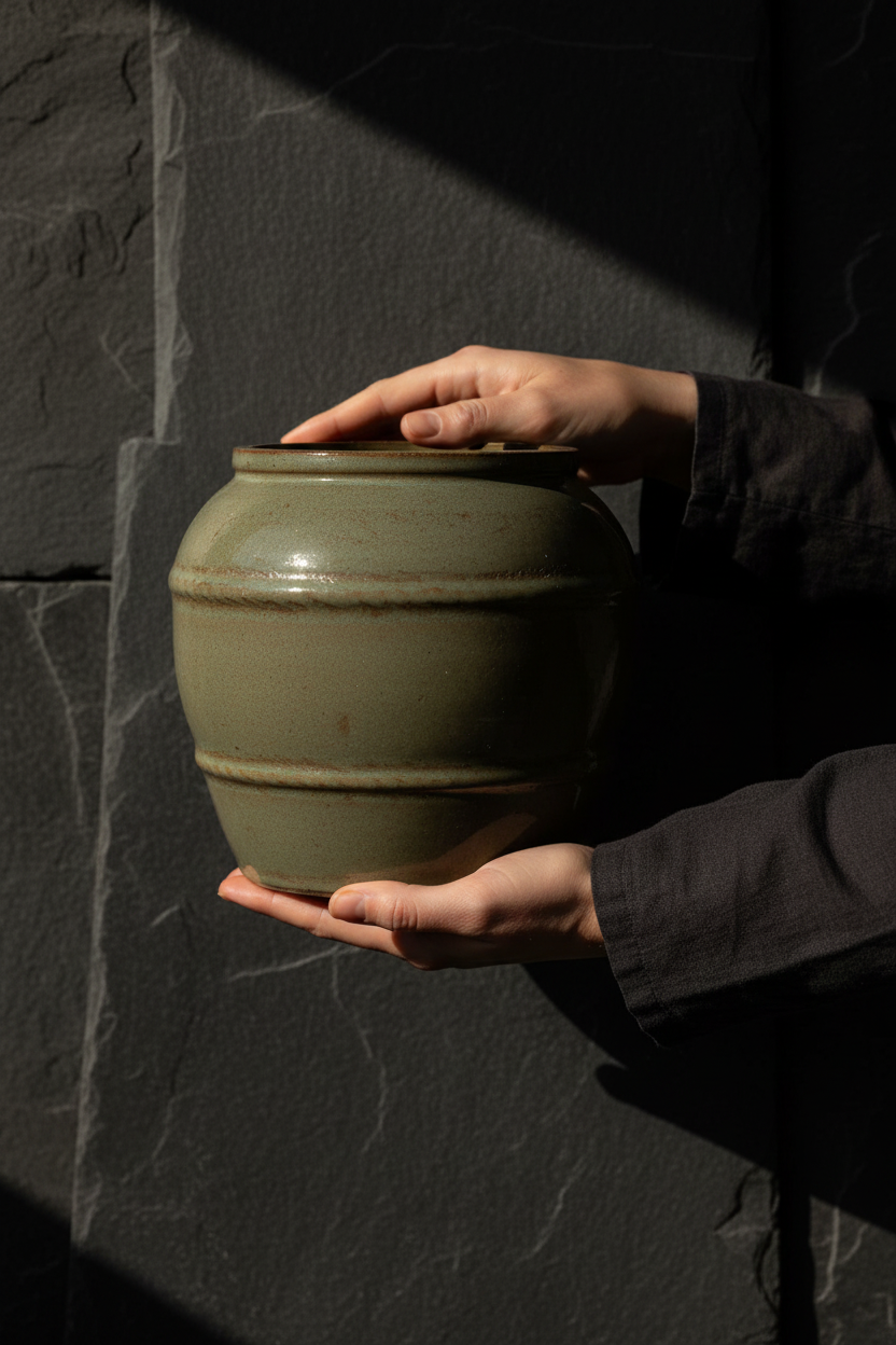 Osłonka Delia pękata 20,5 cm – scale shot trzymana oburącz