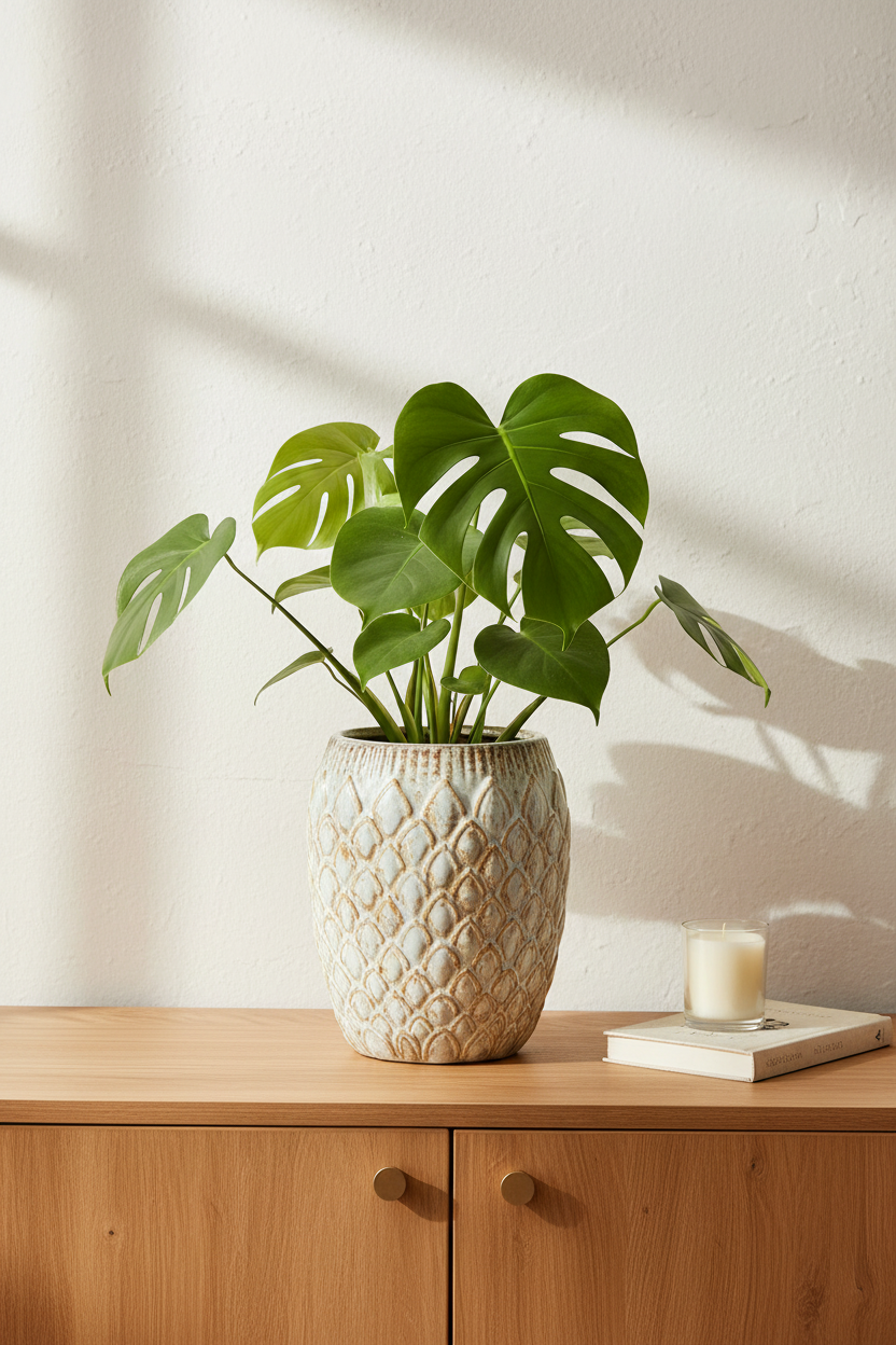 Osłonka na doniczkę ceramiczna Włoskie Niebo Łuski wys. 23 cm